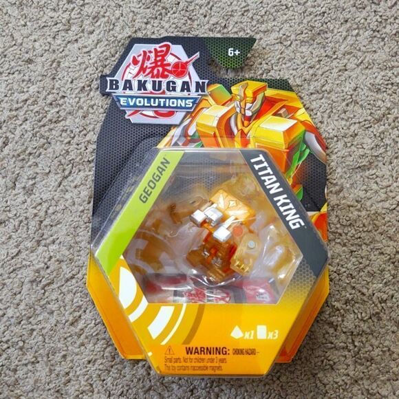 Bakugan Evolutions Geogan GOLD TITAN KING Figure w Gate Card BRAND NEW SEALED - Picture 1 of 2
